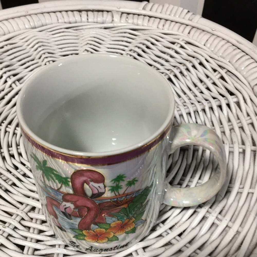 St. Augustine ,Florida Vintage Tourist Souvenir Ceramic Mug Pink Flamingo - Picture 12 of 17